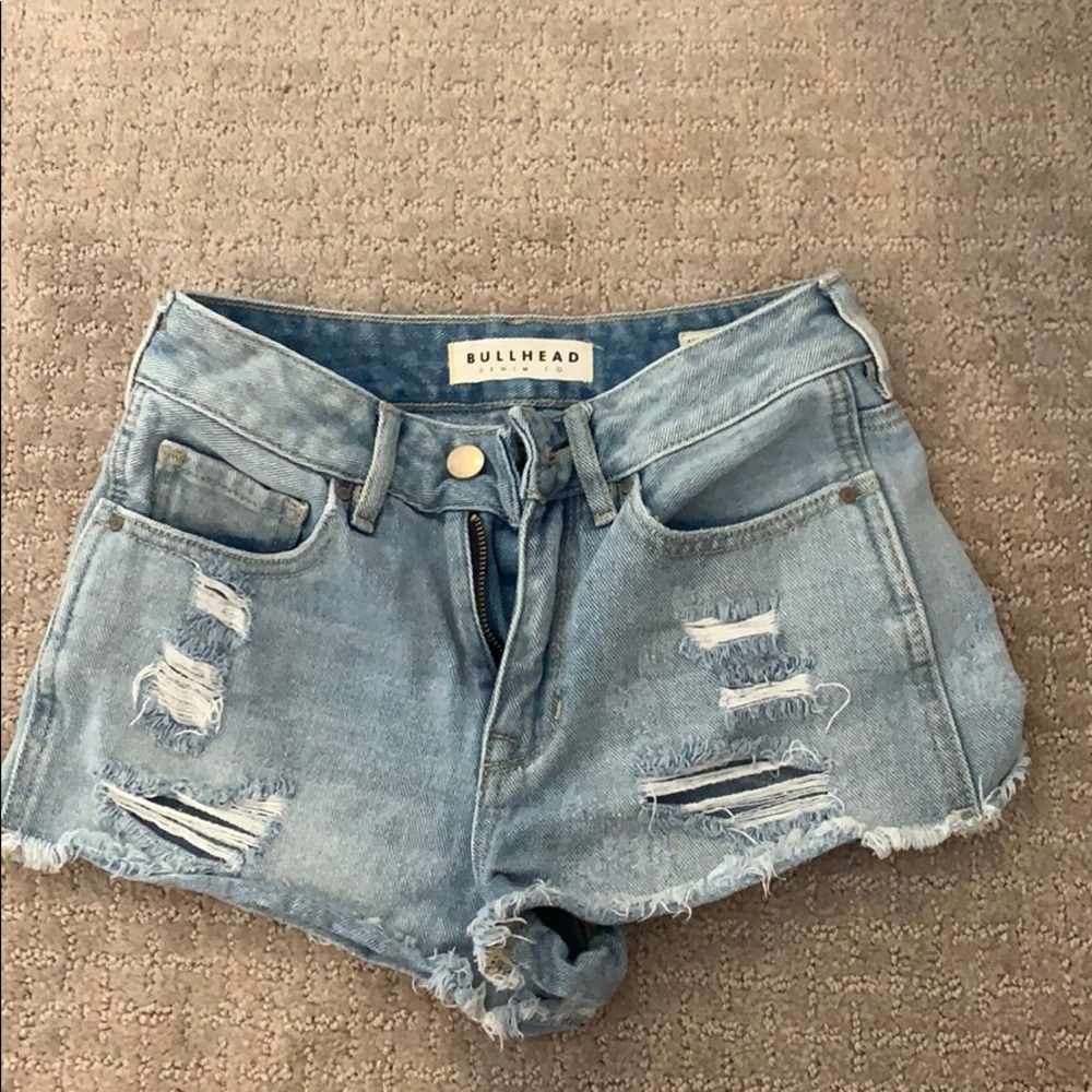high waisted denim shorts